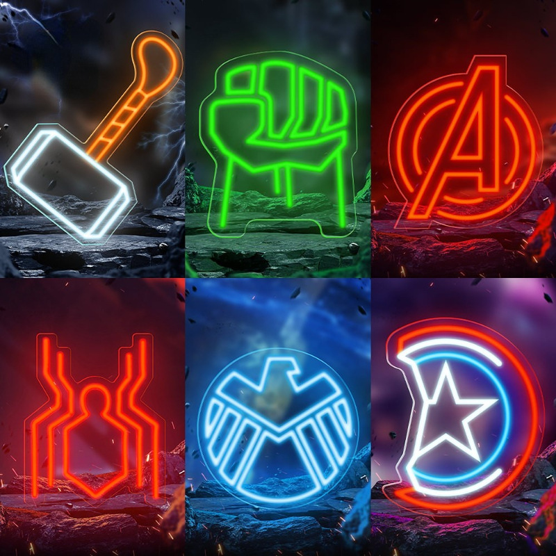 3D Printing Objects - Marvel Avengers Superhero Neon Light for