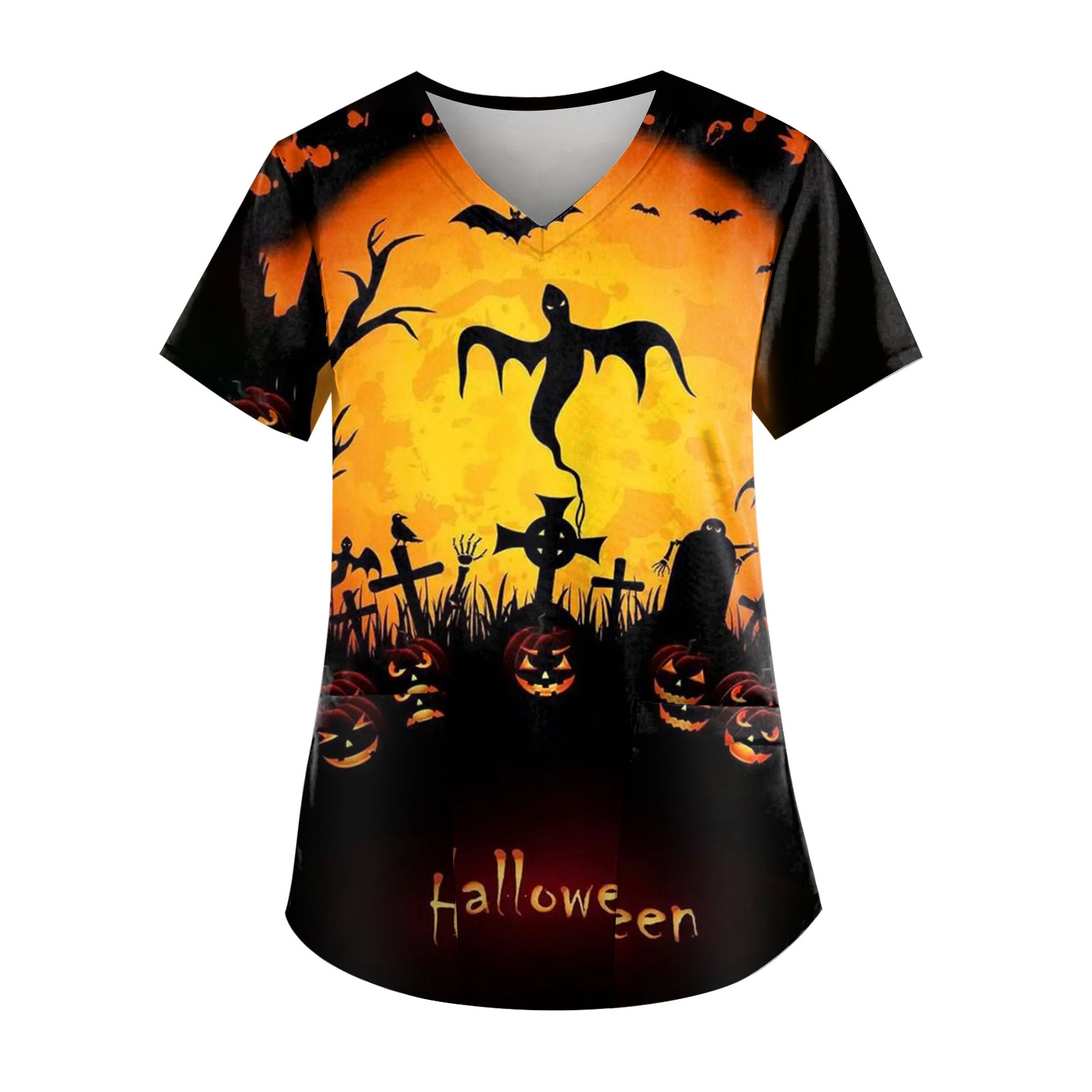 Halloween Bat Pattern T-Shirt  - 3D Printing For Medical ulasan dan harga