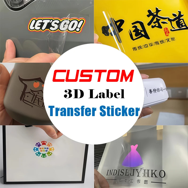 50pcs Stickers Custom Transfer - 3D Printing Logo ulasan dan harga