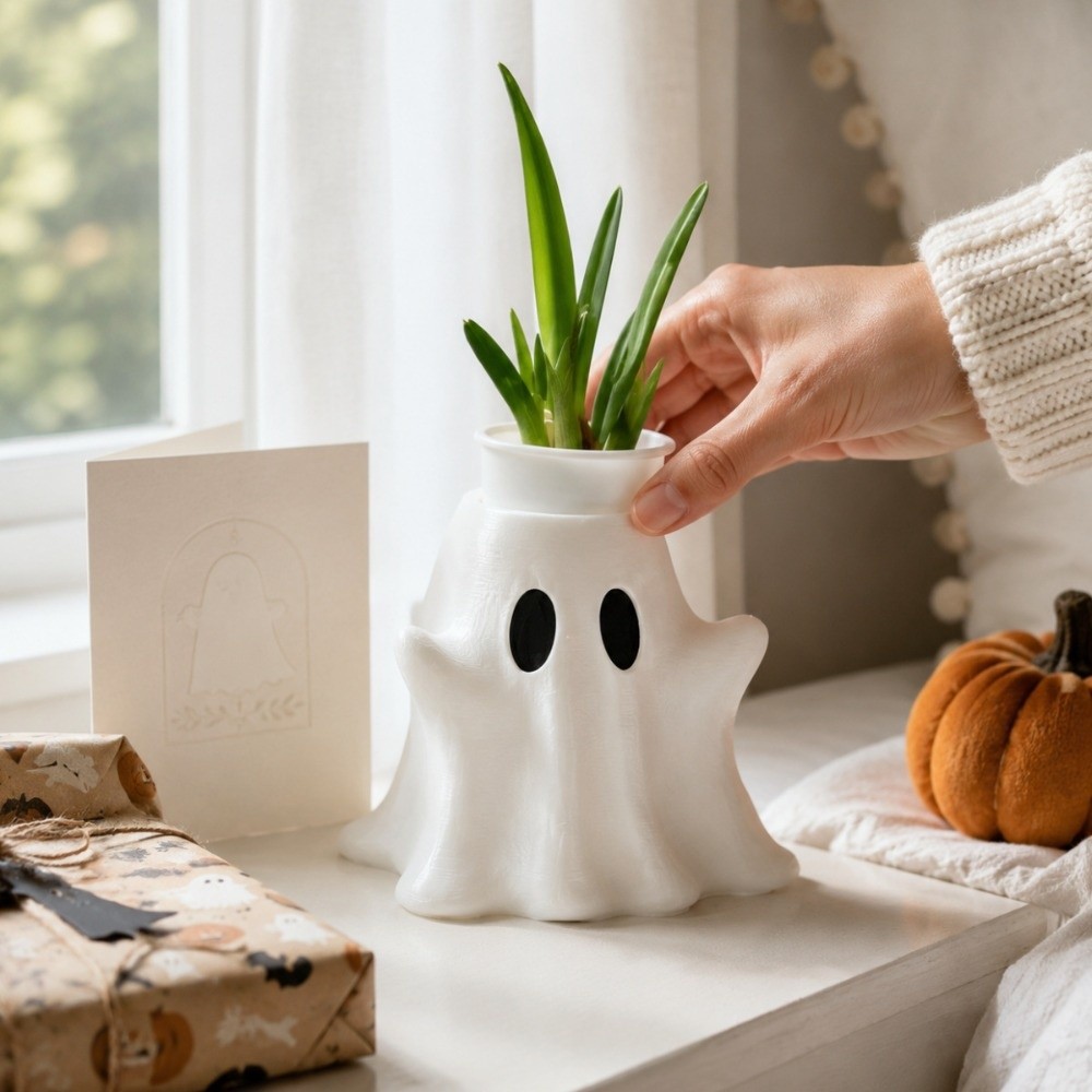 3D Printed White Ghost Vase Cr - 3D Printing Cafe ulasan dan harga