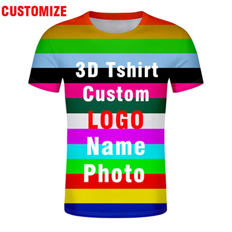 3D youth t shirt male free cus - 3D Printing Logo ulasan dan harga