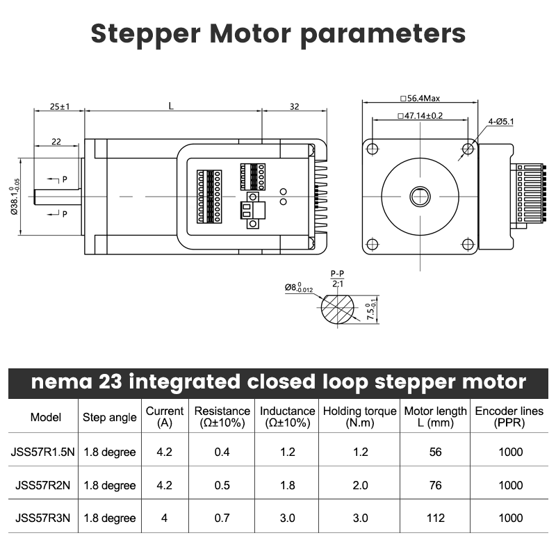 2 Phase RS485 Nema 23 Integrat - Stepper Motor ulasan dan harga