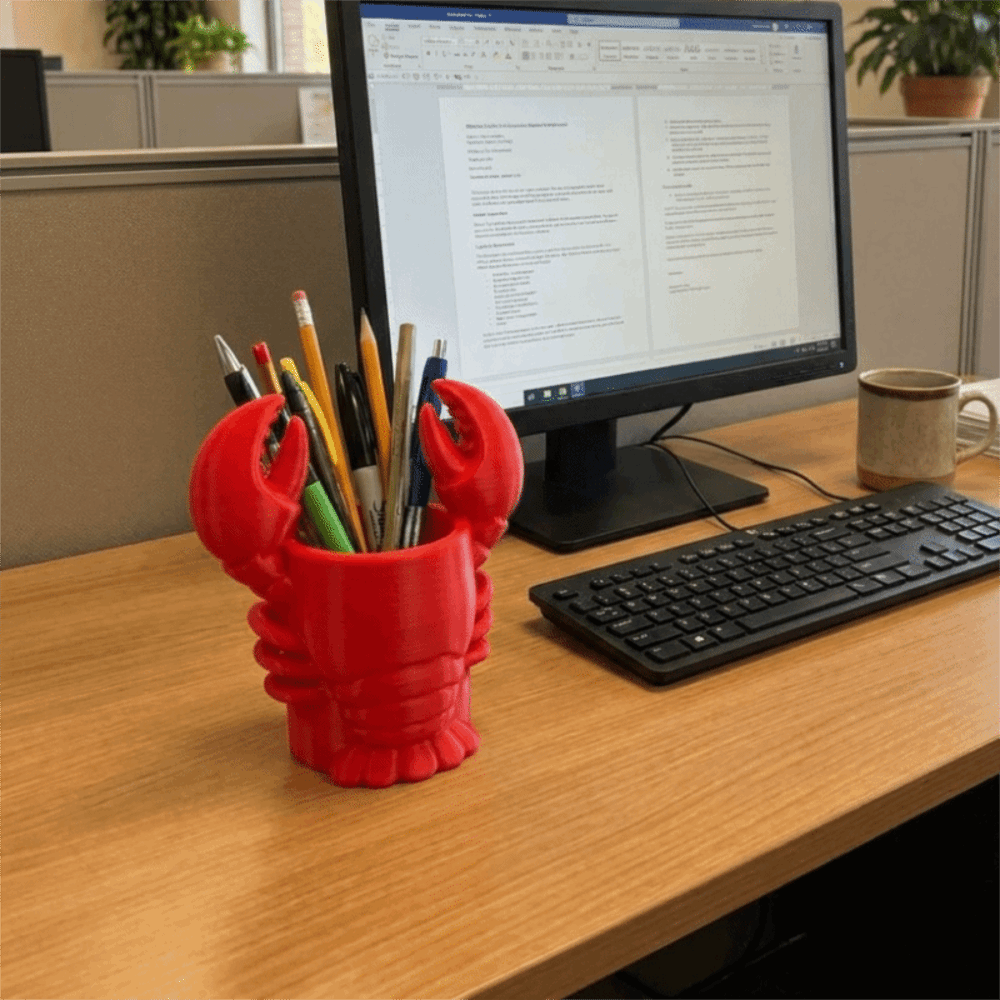 3D Printed Lobster-shaped Penc - 3D Printing Cafe ulasan dan harga