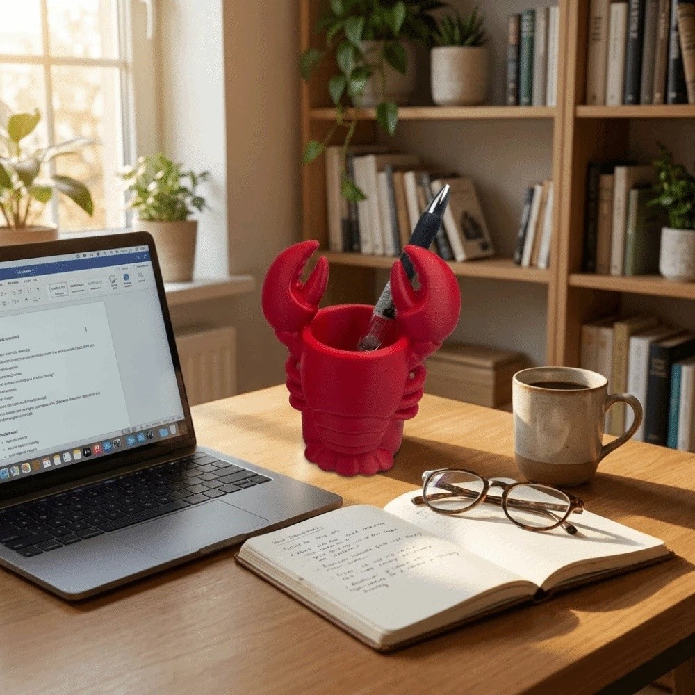 3D Printed Lobster-shaped Penc - 3D Printing Cafe ulasan dan harga