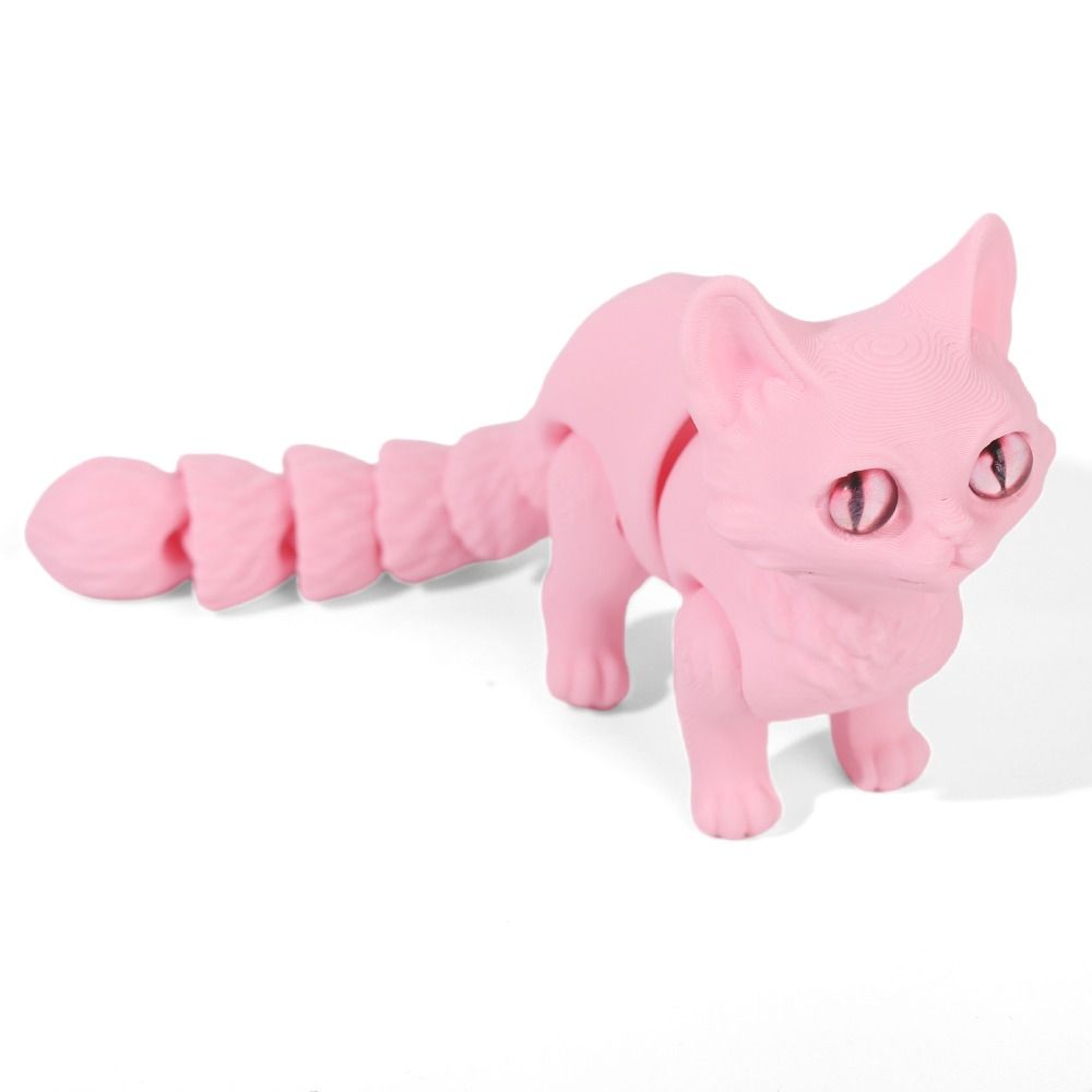 Big Eyes 3D Printed Cat Model  - 3D Printing Material ulasan dan harga