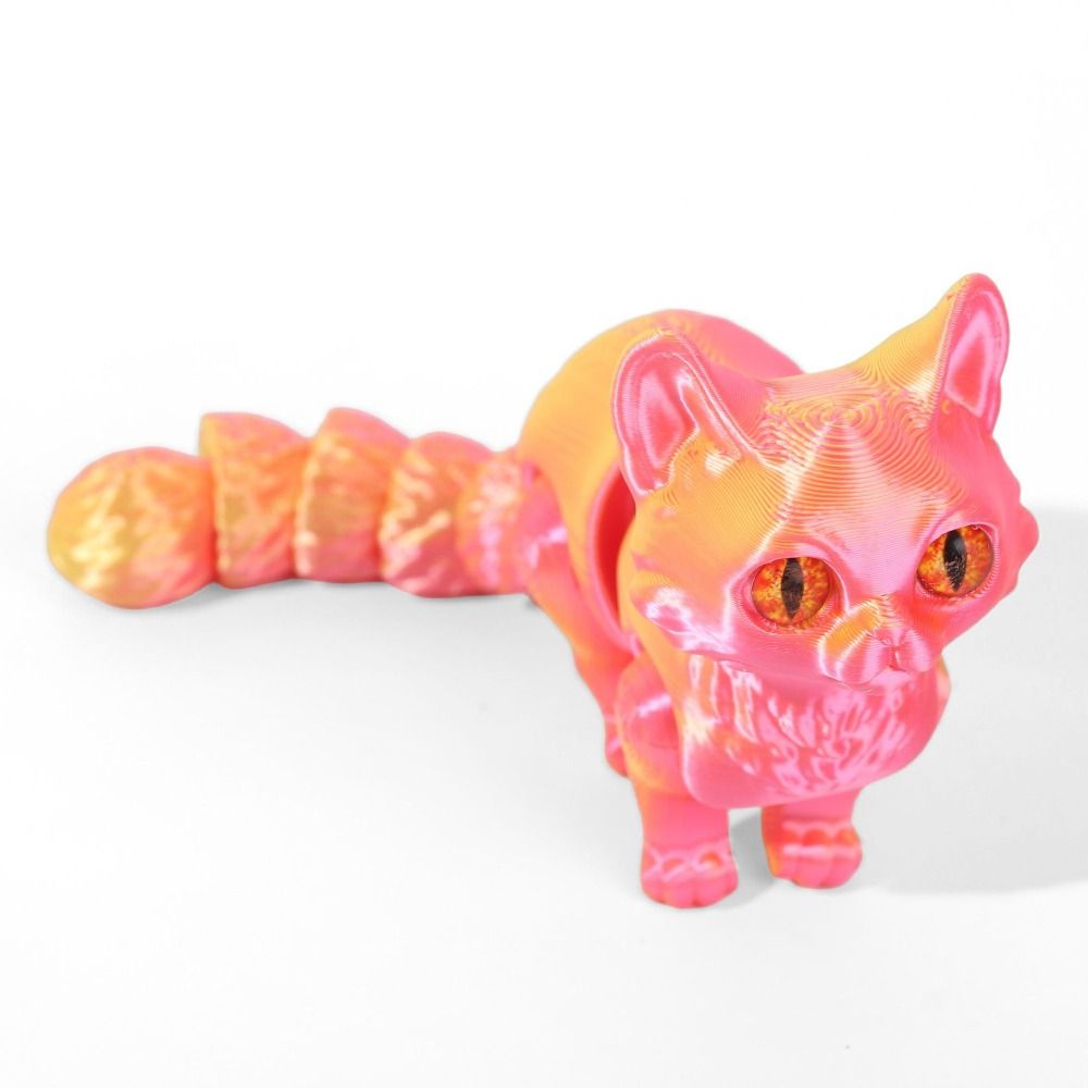 Big Eyes 3D Printed Cat Model  - 3D Printing Material ulasan dan harga